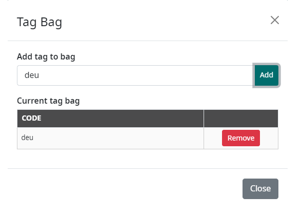 Modifying of Custom Tag Bags