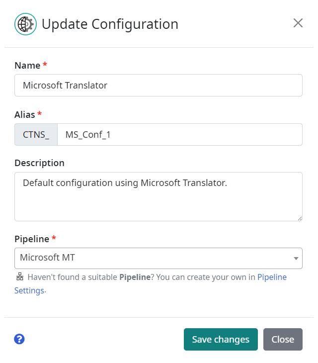 Configuration update