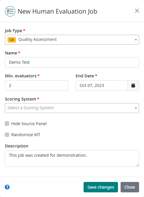 New Human Evaluation Job (QA)
