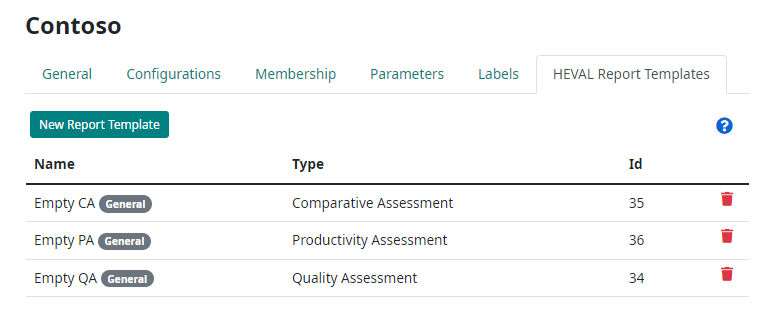 Workspace HEVAL Report templates