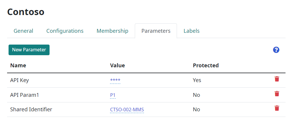 Workspace Parameters